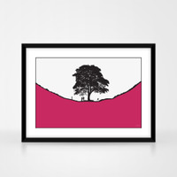 Jacky Al-Samarraie Landscape Print Sycamore Gap with Family