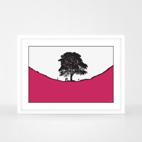 Jacky Al-Samarraie Landscape Print Sycamore Gap with Family