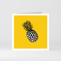 A modern graphic greeting card of pineapple by designer Jacky Al-Samarraie