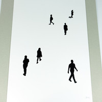 Black silhouette People print by Jacky Al-Samarraie