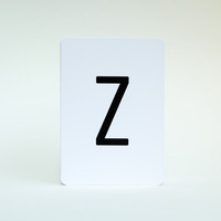 Letter Z alphabet greeting card by Jacky Al-Samarraie