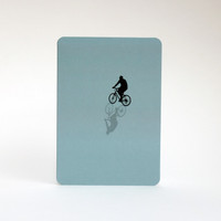 Cyclist silhouette greeting card by Jacky Al-Samarraie