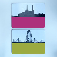 Battersea Power Station & London Eye Tablemats by Jacky Al-Samarraie 