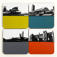 Jacky Al-Samarraie Manchester Cityscape Set of 8 Coasters