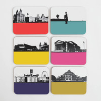 Jacky Al-Samarraie Liverpool Cityscape Drinks Coaster Set