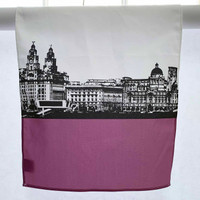 Jacky Al-Samarraie Liverpool Skyline Tea Towel Purple