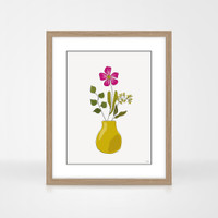 Jacky Al-Samarraie Hand-drawn Floral Print Mustard