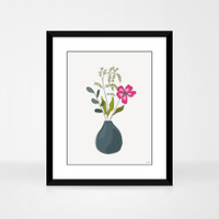 Jacky Al-Samarraie Hand-drawn Floral Print Blue