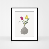 Jacky Al-Samarraie Hand-drawn Floral Print Light Grey