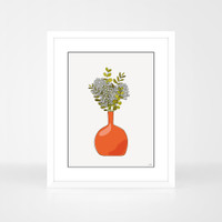 Jacky Al-Samarraie Hand-drawn Floral Print Orange