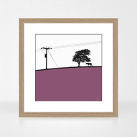Landscape print of Skipton, Yorkshire featuring a horse by designer Jacky Al-Samarraie, mounted and framed.