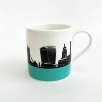 Jacky Al-Samarraie London Landmark Silhouette mug in Turquoise