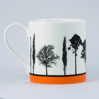 Jacky Al-Samarraie Orange Landscape Tree Bone China Mug