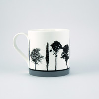 Jacky Al-Samarraie Grey Landscape Tree Bone China Mug