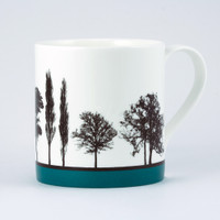 Jacky Al-Samarraie Teal Landscape Tree Bone China Mug