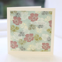 Jacky Al-Samarraie Blue Floral Birthday Card