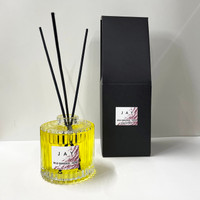 JAY Wild Burdock & Herb Ribbed Glass Reed Diffuser by Jacky Al-Samarraie
