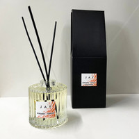 JAY Bergamot & Tobacco Ribbed Glass Reed Diffuser by Jacky Al-Samarraie