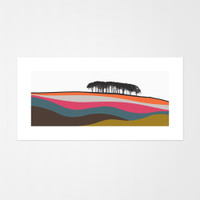 Guiseley, Leeds Multicoloured landscape print by designer Jacky Al-Samarraie.