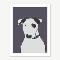Jacky Al-Samarraie English Bull Terrier Dog Print Purple