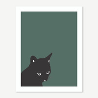 Jacky Al-Samarraie Black Cat Print Teal