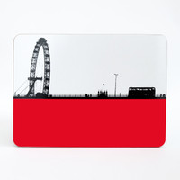 London Eye melamine table mat in colour red by Jacky Al-Samarraie