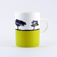 Lime Harrogate Landscape bone china mug, North Yorkshire. The Art Rooms