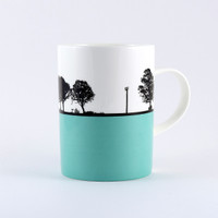 Turquoise Yorkshire Landscape mug by The Art Rooms