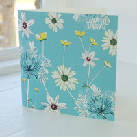 Jacky Al-Samarraie Daisy & Agapanthus Greeting Card