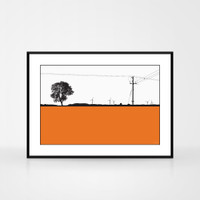 Landscape print of Beverley, North Yorkshire by designer Jacky Al-Samarraie.  The print is shown in a frame for reference.