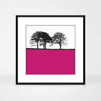 Landscape print of West Bretton, West Yorkshire by designer Jacky Al-Samarraie.  The print is shown in a frame for reference.