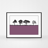 Landscape print of Harrogate, West Yorkshire by designer Jacky Al-Samarraie.  The print is shown in a frame for reference.