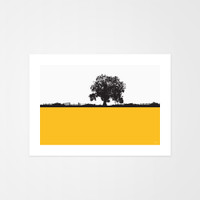 Landscape print of Kilburn, North Yorkshire by designer Jacky Al-Samarraie.