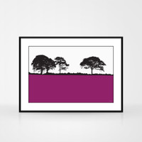 Landscape print of Kiltealy, County Wexford by designer Jacky Al-Samarraie.  The print is shown in a frame for reference.