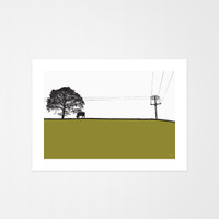 Landscape print of Yeadon, Yorkshire by designer Jacky Al-Samarraie.