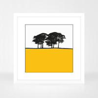 Landscape print of Skipton, Yorkshire by designer Jacky Al-Samarraie.  The print is shown in a frame for reference.
