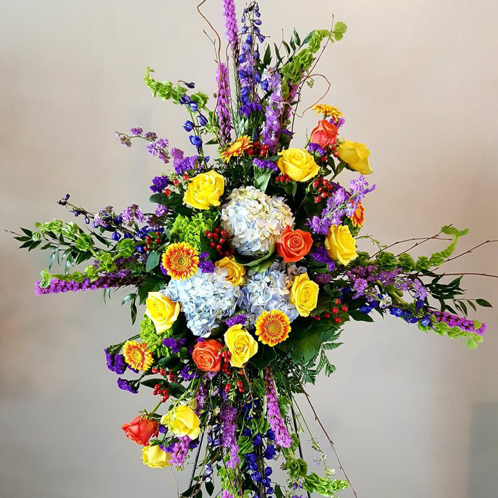 Colorful Tribute Standing Spray Midwood Flower Shop Charlotte