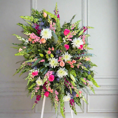 All White Standing Spray | Midwood Flower Shop | Charlotte Florist