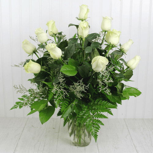 12 White Roses