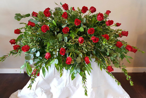 Eternal Rose Casket Spray Sympathy Flowers Midwood Flower Shop | Charlotte Florist Delivery Service