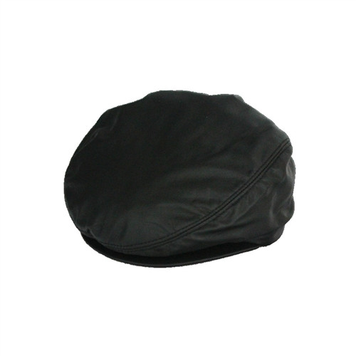 Henschel Men's Black Leather Ivy Cap Hat, Chadbourn