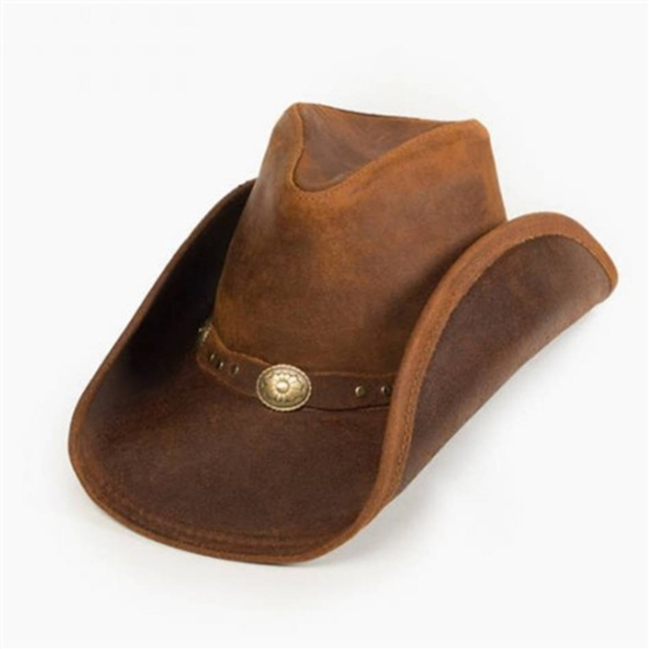 Brown Leather Cowboy Minnetonka Silverton Western Hats