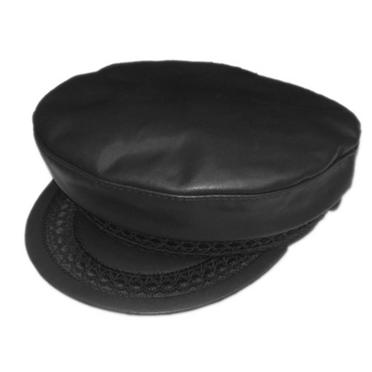 Faux Leather Greek Fisherman Hat S/M