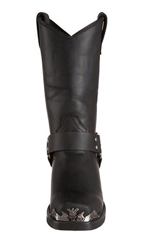 Dingo Men's Black Harness Boots with Eagle Tips | Leather Bound NJ