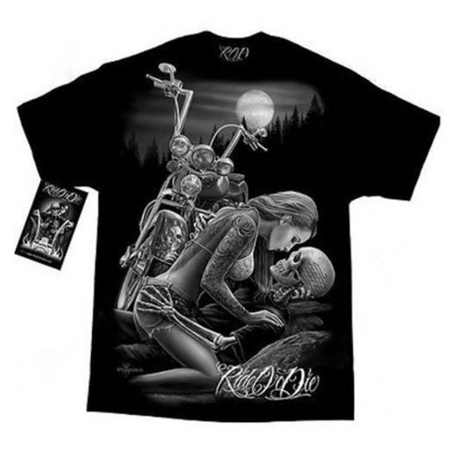 Biker Clothing, David Gonzales Art, Ride Or Die Lovers Shirt