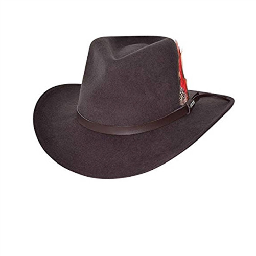 ウエスタン ハット Voyager bullhide Bullhide Voyager Chocolate Wool Western Hat – Feather Band Cowboy Hat