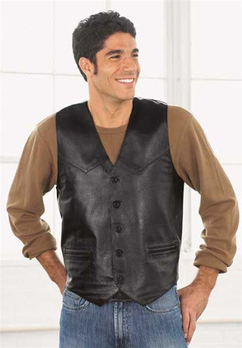 Men's Black Lambskin Leather Vest
