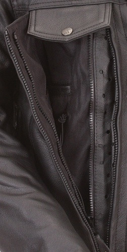 Utility Pocket Men's Leather Motorcycle Jacket - Leather Bound NJ