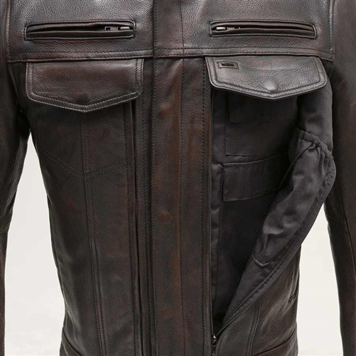 Men's Copper Leather Motorcycle Jacket | Raider | Leather Bound NJ