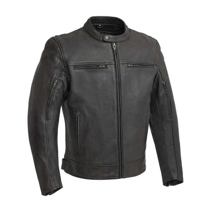趣味・スポーツ・実用 Motorcycle Jackets Men's Premium Leather Scooter Jacket by First MFG | Zip Closure
